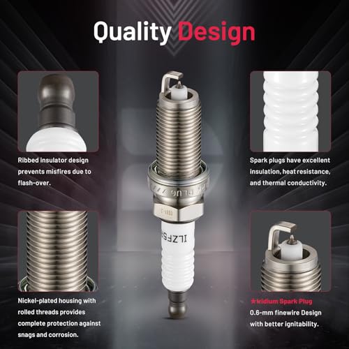 Image of BDFHYK Iridium Spark Plugs LZFR5CI-11 Compatible with Jeep Grand Cherokee Commander,Compatible with Dodge Durango Charger Challenger Dakota 2500 3500 1500 Classic, 300 Aspen 4.7L 5.7L 92145 Set of 8