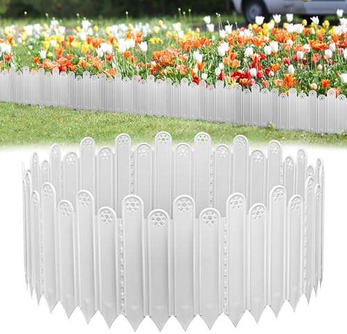10 Pcs Garden Edging Border for Landscaping: Plastic Interlocking Decorative Edging 12