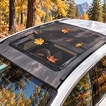 Magnetic Car Sunroof Shade Breathable Mesh, Car Window Shades for Camping, Sunroof Cover UV & Bug Protection, Car Camping Essentials for SUV Jeep, Quick Install Awning Side Windows Cover (49×39 inch)