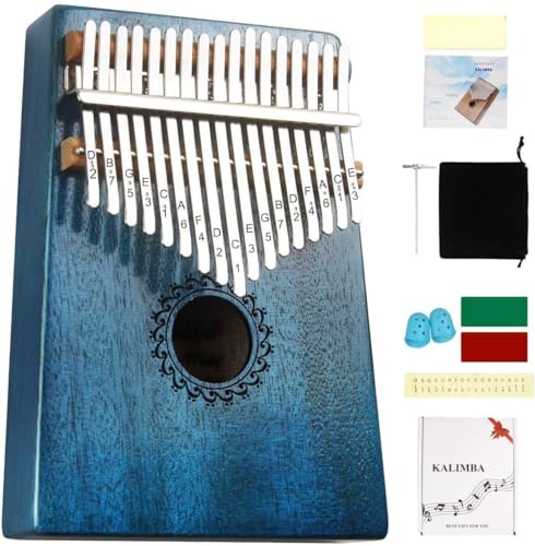 FLSEPAMB Kalimba Thumb Piano Kalimba 17 Keys with Learning Package (Blue)