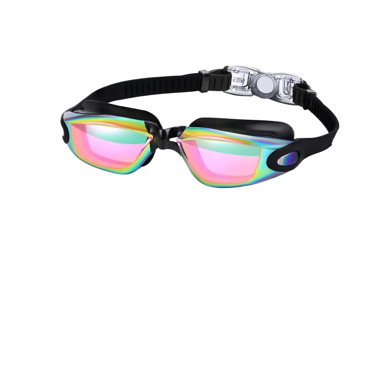 JUANYAO Occhiali Da Nuoto Occhialini da nuoto professionali for adulti con lenti antiappannamento for uomo e donna, impermeabili, regolabili, in silicone Per Il Nuoto(Black-Pink)