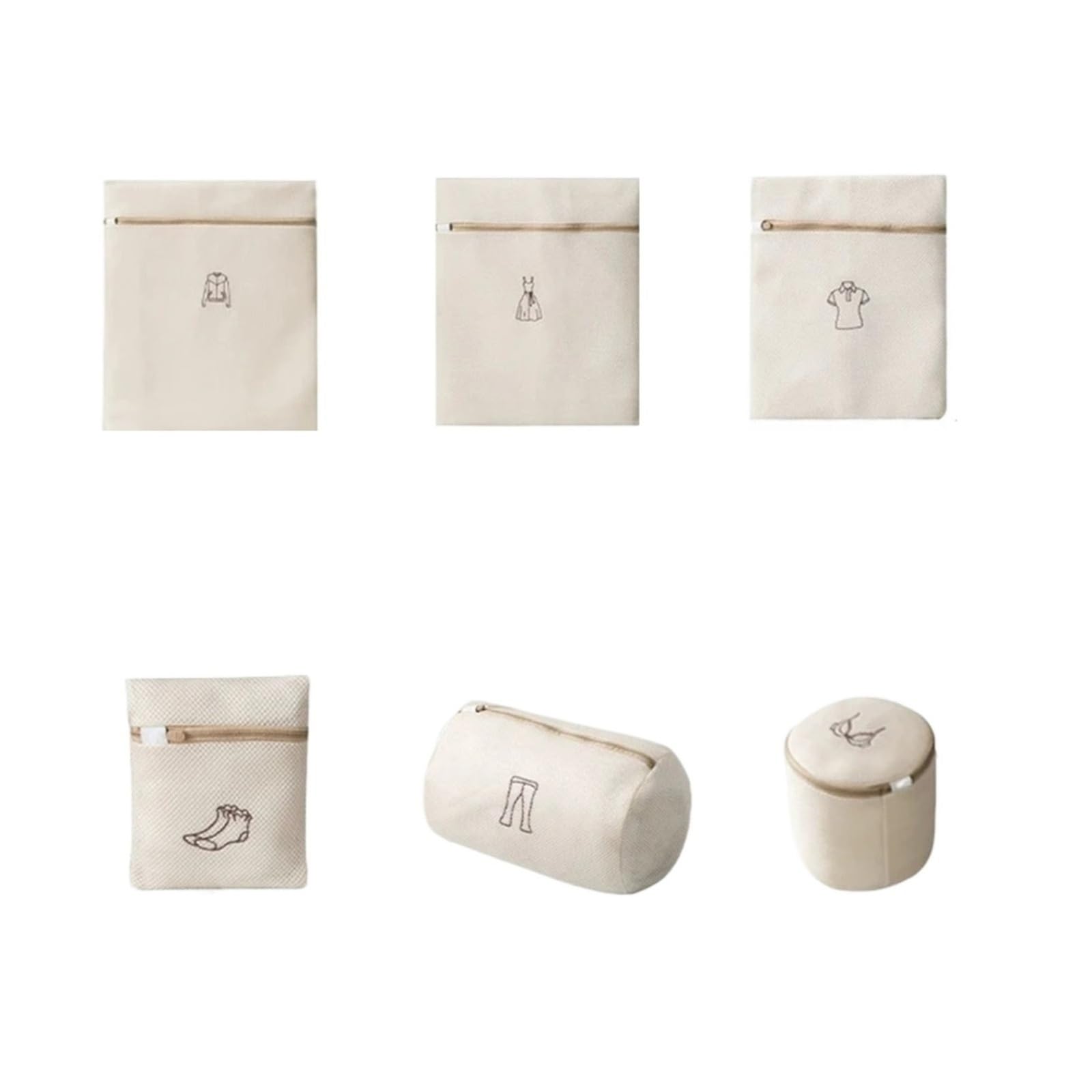 6/1Pcs Mesh Laundry Bags For Delicates, Lingerie Bags For Washing Delicates Zipper, Washing Machine(6pcs)