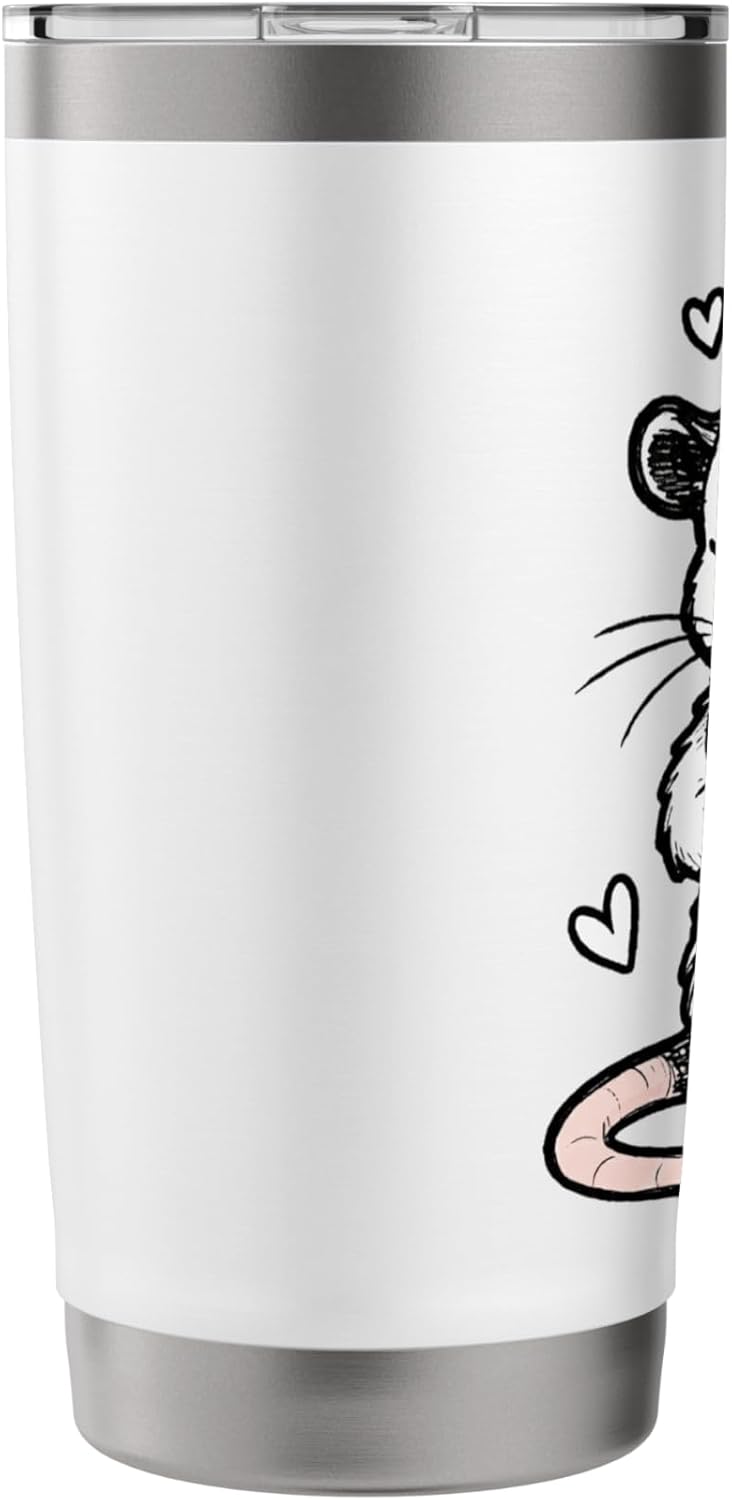 Cute Opossum Holding Heart Valentine Love Graphic Stainless Steel Insulated Tumbler - Image 4