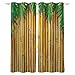 Bambusowy żółty liść roślina zasłona salon kuchnia zasłony karnisze do zasłon z oczkami 150 cm x 183 cm moda nowoczesna dekoracja do domu 2 panele zasłony zaciemniające z oczkiem
