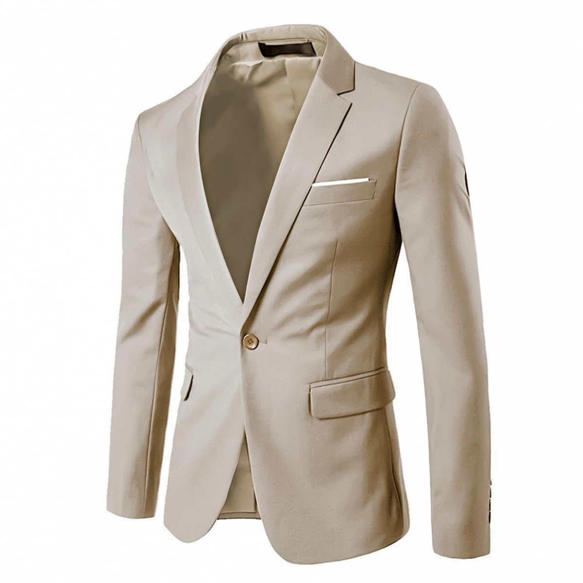 Allthemen Blazer da Uomo con Un Bottone Slim Fit Giacca da Abito Smoking Formale da Lavoro con Tasche Blazer a Collo V