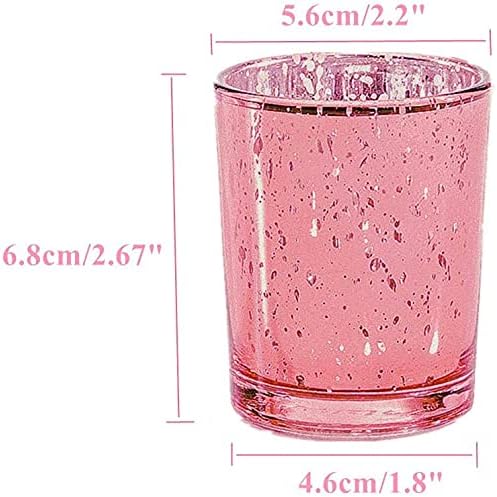 Set of 12 Mercury Glass ROSE GOLD Tea Light Holders Candle Votive Wedding Decoration 6.7CM H