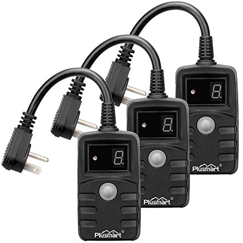 Plusmart Outdoor Digital Timer, Waterproof Light Sensor Timer for Electrical Outlets, Dusk to