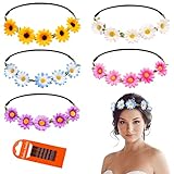 Einfach zu tragen - Da das floral garland stirnbänder eine gute Elastizität hat, kann es leicht gedehnt werden, um es an Ihre Kopfgröße anzupassen. Kommen Sie mit 10 haarnadeln, die verwendet werden können, wenn das Haar fixiert werden muss.