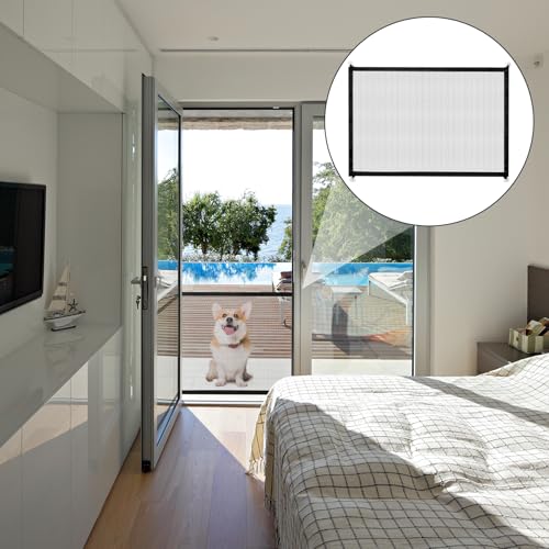 2 Stück Absperrgitter Hund Treppenschutzgitter Ohne Bohren, Treppenschutzgitter Ausziehbar, Türschutzgitter Ohne Bohren 110×70CM, mit 8 Klebehaken, geeignet für den Innen- und Außenbereich