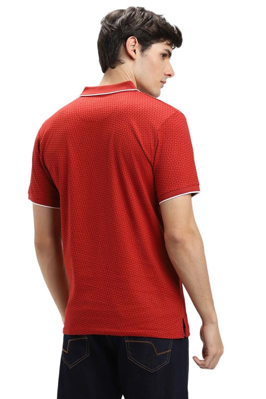 Image of Dennis Lingo Men's Navy Cotton Polo Neck Tshirt, Regular Fit Half Sleeve