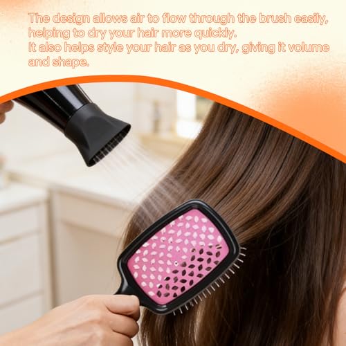 Image of Full Shine Hairbrush for Detangler, Untangle Knots and Keep Hair Smooth | Soft Silicone Gentle on Dry and Wet, Suitable for All Hair Types, Lightweight Design for Home and Travel Use
