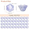uxcell 100 Pcs Glass Flower Beads for Jewelry Making, Glass Trumpet Flower Spacer Beads Floral Loose Bead Caps Charm for DIY Necklace Earrings Bracelets Crafts Supplies, Cold Purple #1