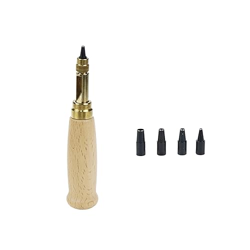 HEVSTIL Perforadora de tornillo japonesa ajustable, herramienta de perforación automática de múltiples cabezales para coser cuero, manualidades,