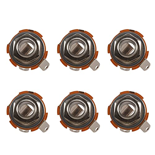 Hlsicnalm 6X ギターパーツ&アクセサリー Switchaft 1/4 6.35 mm 2芯モノシャーシギタージャック入力出力
