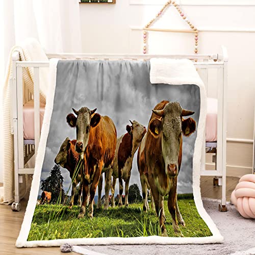 Couverture flanelle vache impression 3D finition haut de gamme - 5