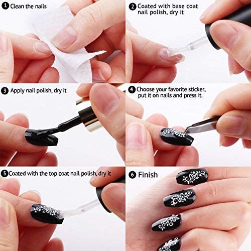 MAKARTT50 Sheets 3D Nail Decals Tip Nail Art Sticker Mix Color Self-adhesive Flower Decal Decoration