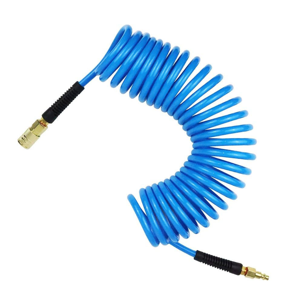 Littimoon Air Hose,1/4 in X 25 Ft Air Compressor Hose with Bend Restrictor,1/4inch Industrial Quick Coupler & Plug