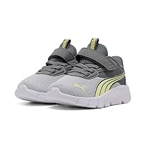 PUMA Flexfocus Modern AC+ Inf, Sneaker Unisex – Bimbi 0-24, Cool Dark Gray Fresh Yellow White, 21.5 EU