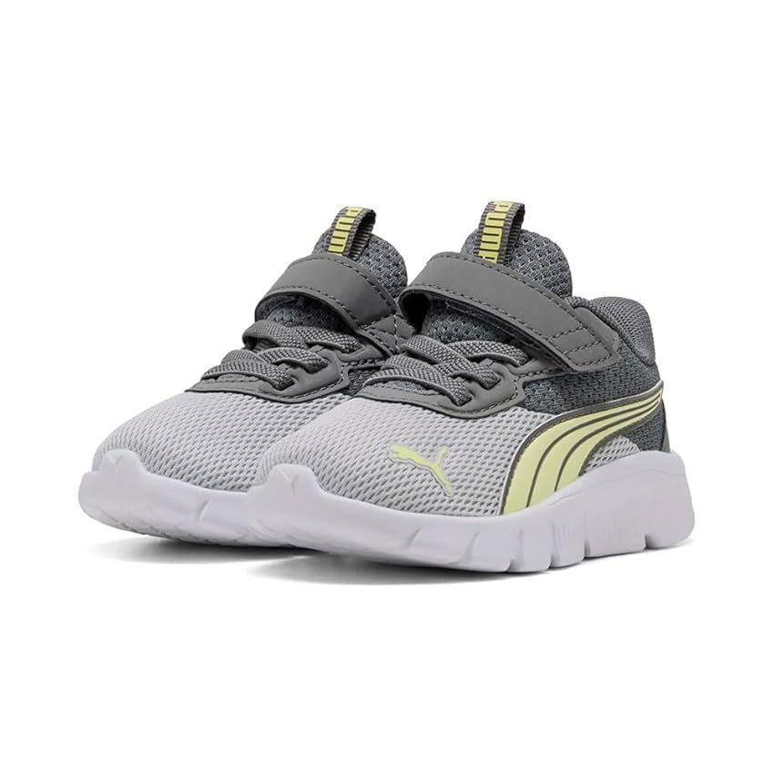 PUMA Flexfocus Modern AC+ Inf, Sneaker Unisex - Bimbi 0-24, Cool Dark Gray Fresh Yellow White, 21.5 EU