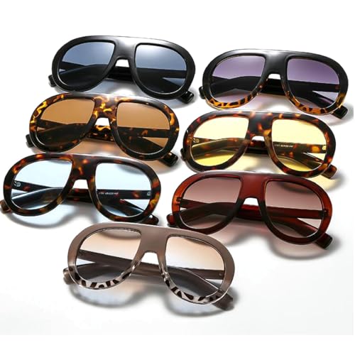 Image of Popular Fashion Pilot Sunglasses Women Retro Chunky Designer Men Punk Gradient Shades UV400 Oversized Sun Glasses