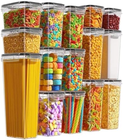 Kit 15 Potes Herméticos Plásticos para Mantimentos e Alimentos – ...