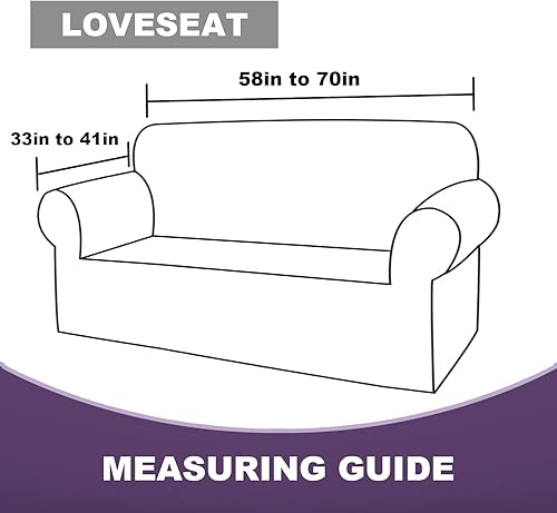 Miniatura 2 de MeilleMaison Funda elástica para sofá 2022, funda para sofá biplaza de 1 pieza, lavable, protector de muebles con parte inferior elástica (sofá