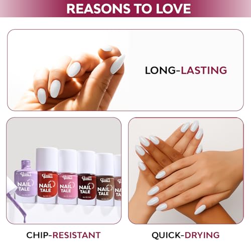 Image of Glam21 Nail Tale Nail Polish | Glossy Gel Finish | Rich Pigmentation | Chip Free | Quick Drying Formula | Long Lasting Nail Polish for Women | 9ml | Shade-32