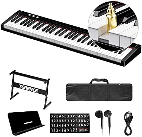 Amazon | 電子ピアノ 61鍵盤 折り畳み 初心者 練習用 軽量 手持ち  