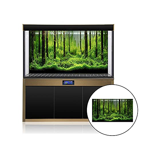 Image of PVC Adhesive Underwater Forest Tank Background Poster Fish Tank Decorations Background Pictures Aquarium PVC Adhesive Poster for Fish Tank