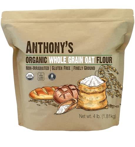 Anthony's Organic Whole Grain Oat Flour, 4 lb, Gluten Free,