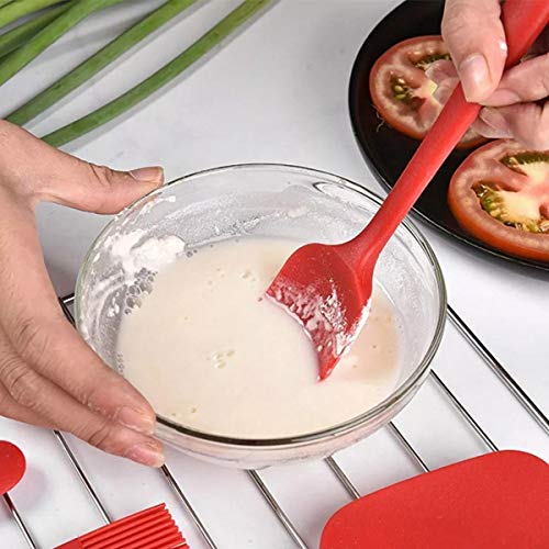 Jogo de Espátulas e Pegador em Silicone para Confeitaria Cor:Vermelho