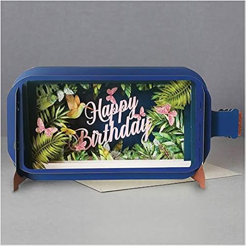Message in A Bottle 3D Pop Up Greeting Card - Happy Birthday Butterflies Cover