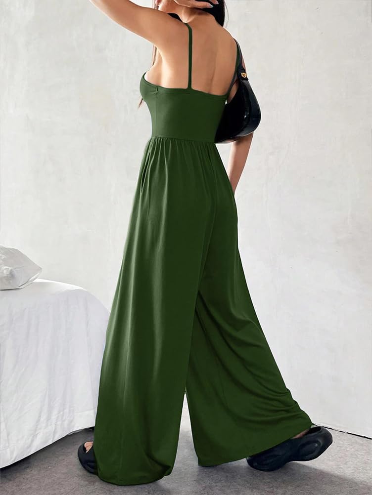 Tuta Intera Donna Lunga Tutina senza Maniche con Spalline Jumpsuit Elastica Tute Slim Fit Elegante Sexy Playsuit