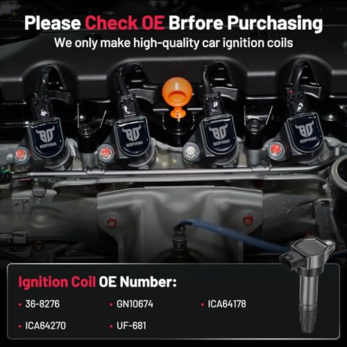 Image of BDFHYK Ignition Coil Packs Compatible with Smart Fortwo l3 1.0L 2008 2009 2010 2011 2012 2013 2014 2015 Coil for UF681 36-8276 GN10674 ICA64178 ICA64270 Set of 3