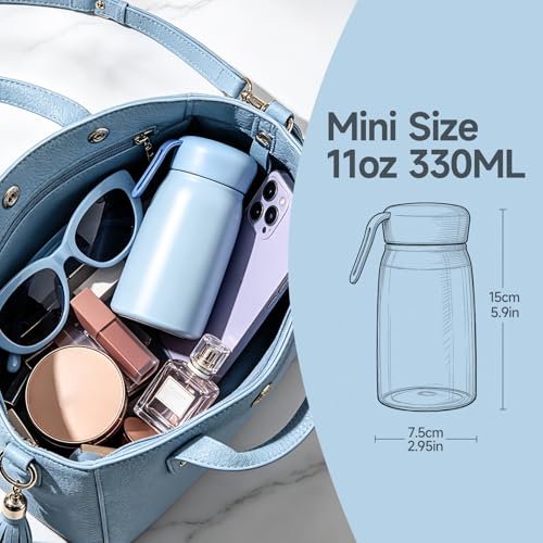 Botella de Agua Mini Aislada 11oz, Taza de Café a Prueba de Fugas para Mujer y Niños, Taza de Viaje Pequeña Portátil miniatura 2