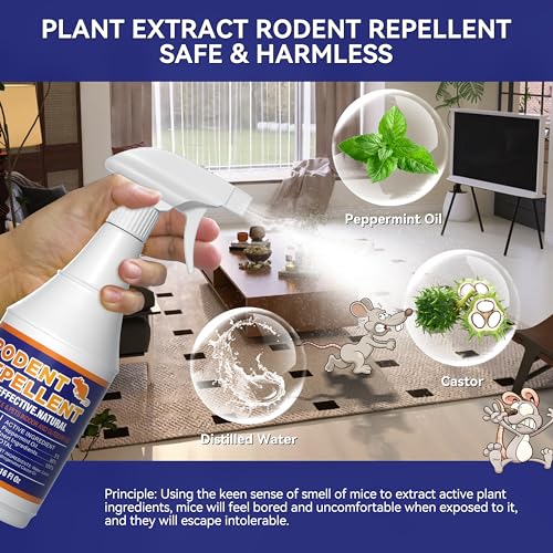 Peppermint Oil Spray Rodent Repellent, Natural Mice Repellent Pet Safe