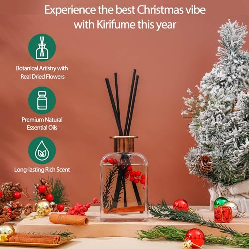 Kirifume Apple Cinnamon Botanical Essential Oil Reed Diffuser Set/6.7Oz/Cinnamon thumb #1
