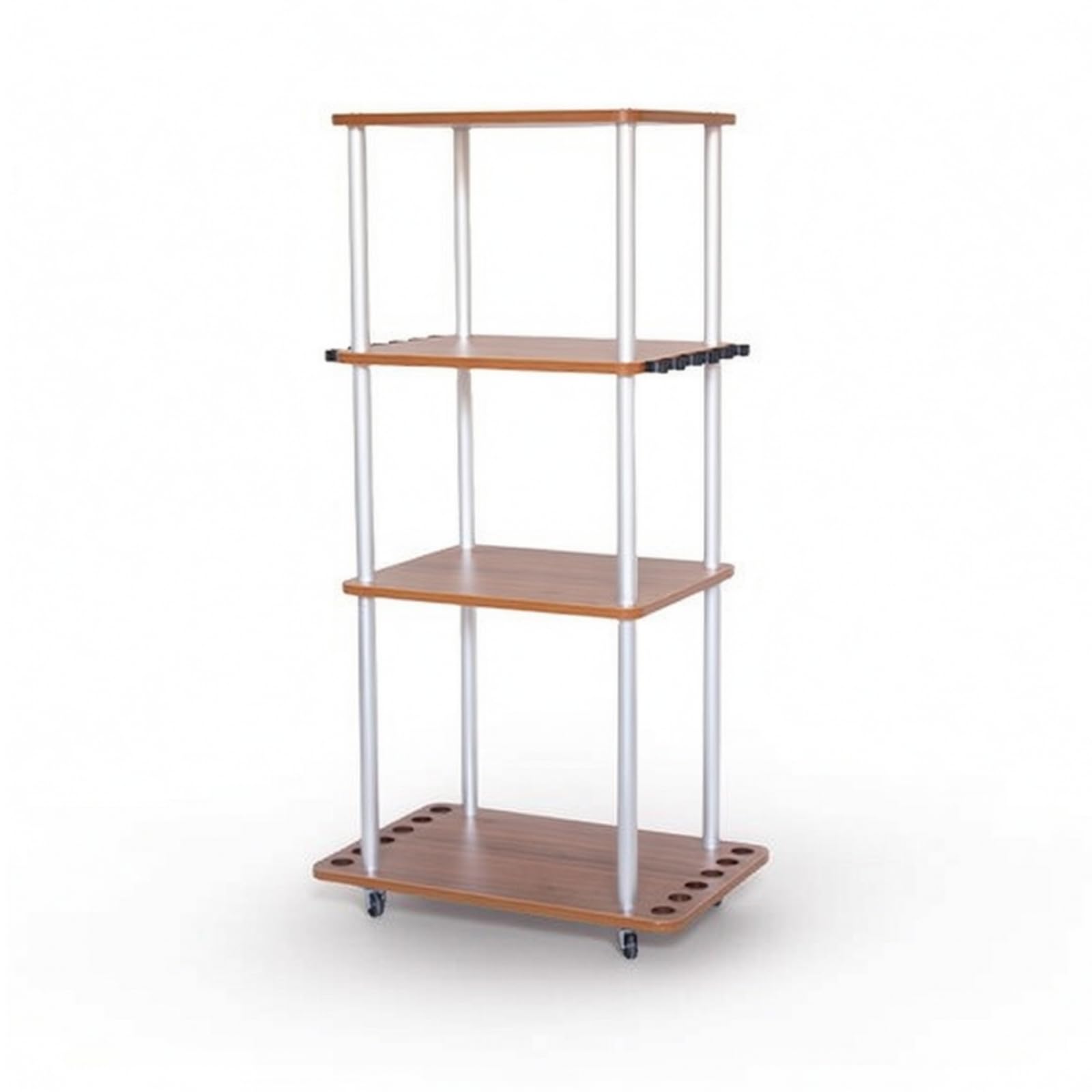 kowaku Porta Canne da Pesca Multifunzionale Porta Canne da Pesca con Ruote Girevole Rastrelliera per Casa, 60CM, 4 Strati