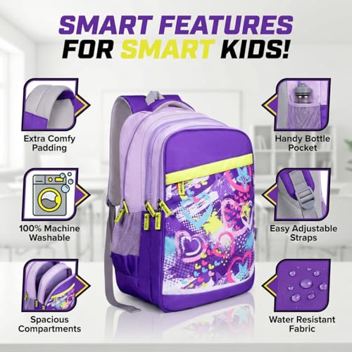 Image of VISMIINTREND School Bags for Girls & Boys 11-12, 13-14 Years, 12+ Years Old, Water Resistant, Laptop Casual Travel College School Backpack for Boys /Girls | Birthday /Rakhi Gifts