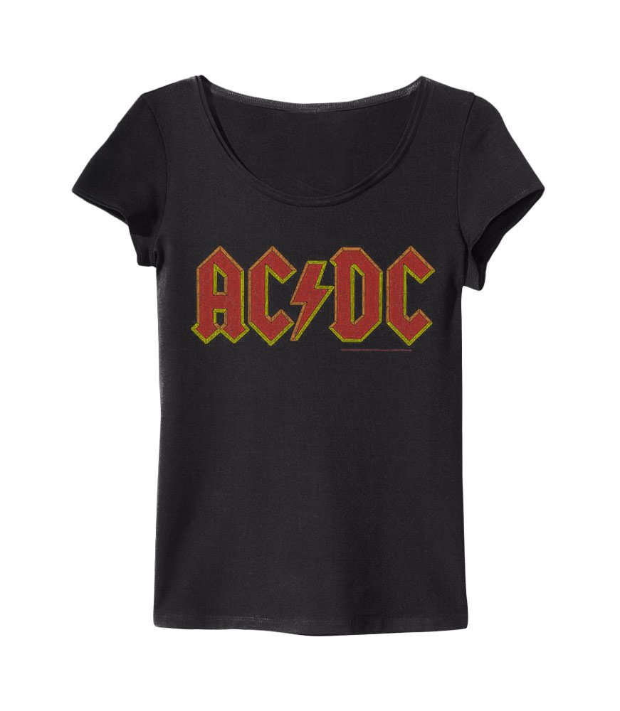 Amplified ACDC Logo T-Shirt Femme - Les Beatles, Paul McCartney, John Lennon, RIngo Starr, George Harrison Amplified ACDC Logo T-Shirt Femme