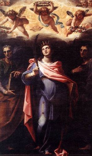 Peinture à l'huile St Domitilla Pomarancio pour habiller un grand mur vide avec élégance