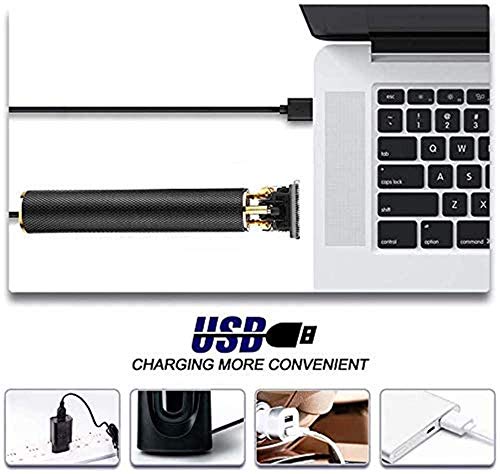 Molady Professional Hair Clippers For Men, Usb Rechargeable Cordless Clippers Hair Trimmer Beard Shaver, Electric Outliner Grooming Kits T-Blade Close Cutting Trimmer For Men (Black) #TOP4