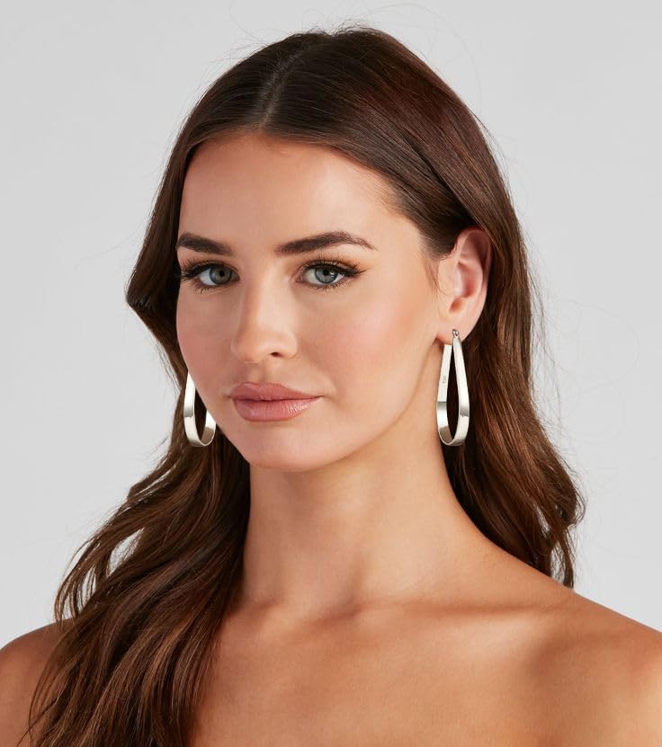 Sterling Silver Hoop Earrings for Women Large Oval Hoop Earrings Lightweight Big Gold Hoops Earrings Hypoallergenic 14K Gold Plated Hoops Earrings Non Tarnish Jewelry Gifts 20/30/40mm - Image 2