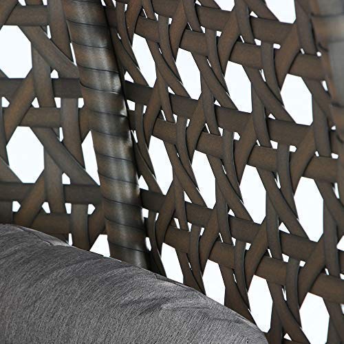 Island Gale Luxury 2 Person Outdoor Patio Hanging Wicker Swing Chair (X