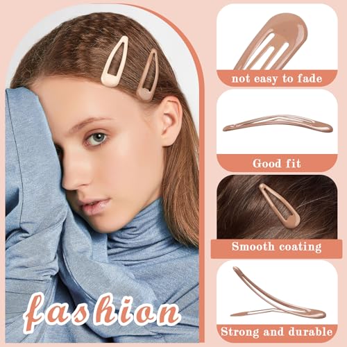 Barrettes à cheveux classiques en métal silicone avec étui - 4
