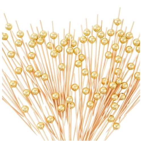 GNURBDILFO 300 PúAs para CóCteles, Palillos de Dientes para Alimentos de 4,7 Pulgadas para Aperitivos/Brochetas de CóCtel de Bambú/Palillos Largos para Frutas