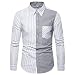 Produktbild Chickwin Button Down Hemd Herren Langarm, Baumwolle Herbst Slim Fit Comfort Arbeit Business Shirt Modern Hochzeit Büro Reise Pocket Freizeithemd (S,Grau)