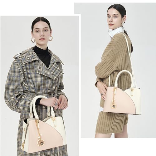 Image of KKXIU Triple Compartments Purses and Handbags for Women Fashion Ladies Satchel Shoulder Top Handle Bag