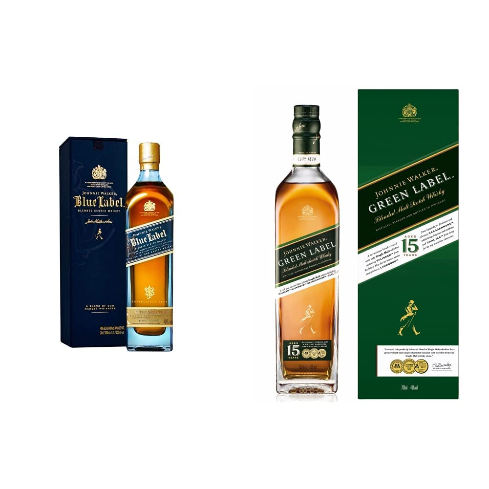 Buy Johnnie Walker Blue Label Blended Scotch Whisky 20cl & Johnnie Walker Green Label Blended