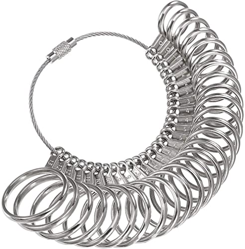 Fashion BookUseful Optional Standard Metal Finger Ring Gauge Sizer Jewelry Making Size Measuring Tools Measure Gauge Silver Korea Size